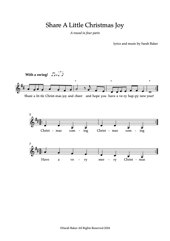 Share a Little Christmas Joy score example